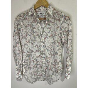 FRANK & EILEEN Frank Multicolor Floral Button-down Long-sleeve Shirt Top XXS